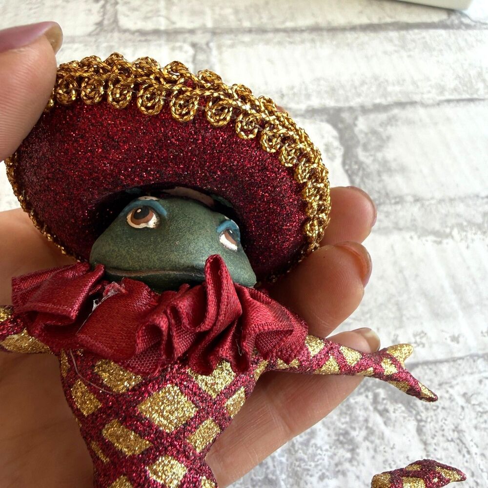 Katherines Collection Leaping Frog Mardi Gras Jester New Orleans Ornament -flaws - Picture 3 of 6